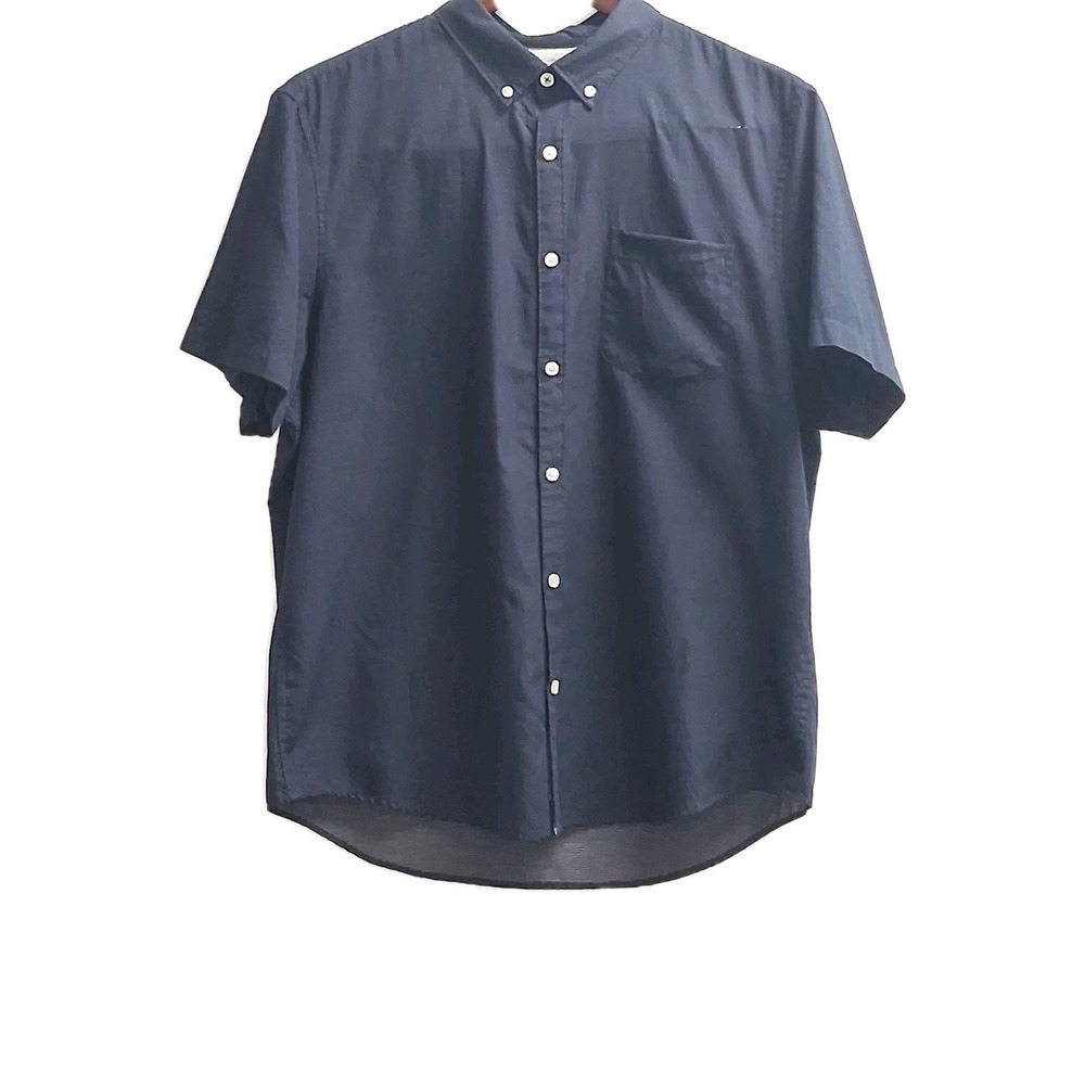 Penguin Men's Navy Short Sleeve Button-Up Shirt Size XL